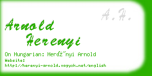 arnold herenyi business card